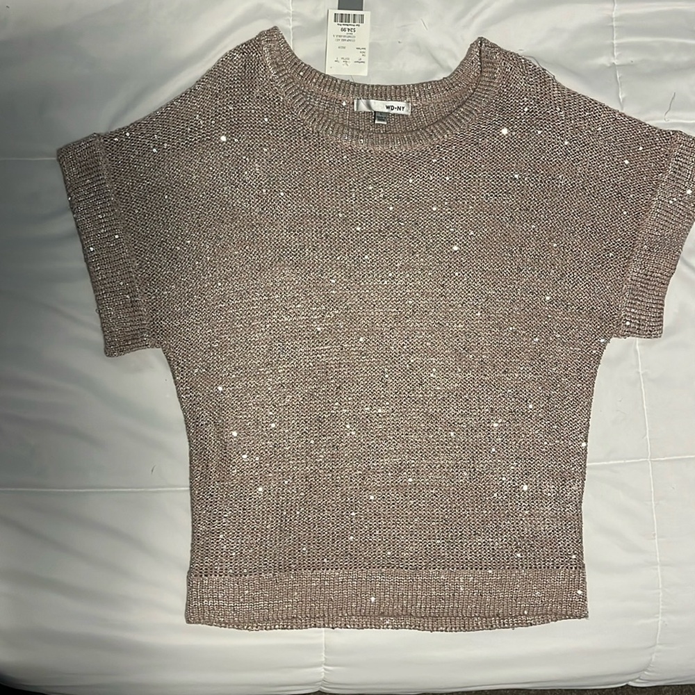 WD.NY sequined boatneck sweater size L